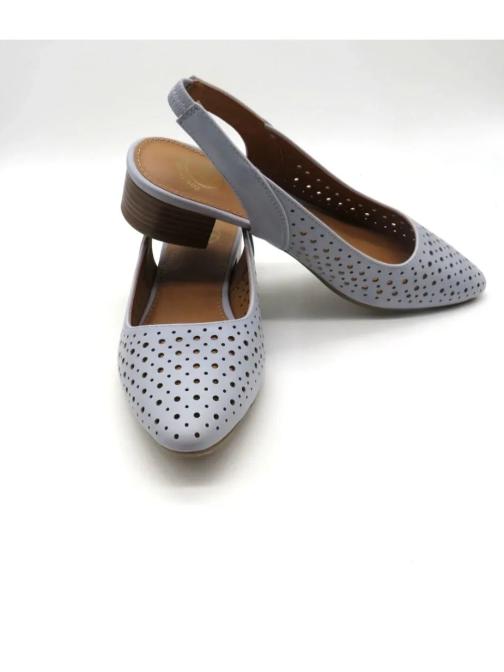White Mountain Slingback Perforated Heels Blue Raspberry Women 6.5 NEW